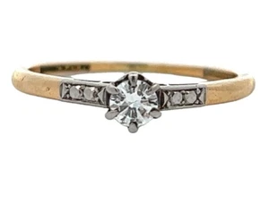 18ct Yellow & White Gold Diamond Engagement Ring - Picture 1 of 12