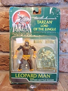 Figura de acción Tarzan Epic Adventures-Leopard Man-1995 Trendmasters nueva en paquete de colección 4,5" - Imagen 1 de 12