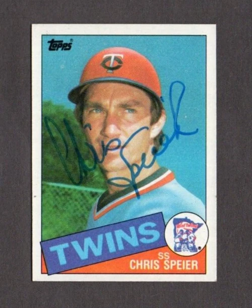 Chris Speier 1985 Topps authentic autographed card Twins - Image 1 of 1