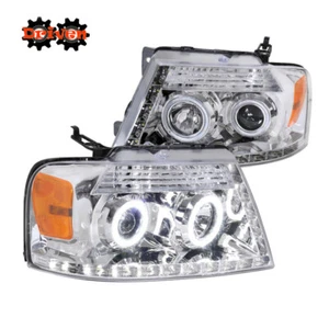 04-08 Ford F150 Harley Lighting Chrome Projector R8 L DRL LED Headlights Mark LT - Picture 1 of 5