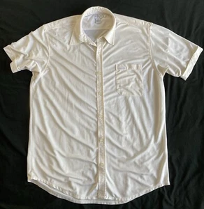 Calvin Klein Vintage Beachy Beige/Cream look See Through Sheer Polo Shirt Size M - Picture 1 of 8