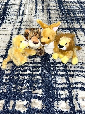 4 Ganz Webkinz Plush Stuffed Animals NO CODES Preowned Lions, Kangaroo & Leopard - Image 1 of 2