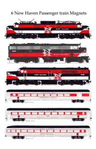New Haven EP5, PA1, FL9, Passenger Cars set of 6 magnets by Andy Fletcher - Picture 1 of 1