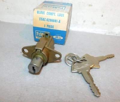 1965 Ford Custom Galaxie 500 XL LTD NOS GLOVE BOX COMPARTMENT DOOR LOCK ASSEMBLY - Image 1 of 4
