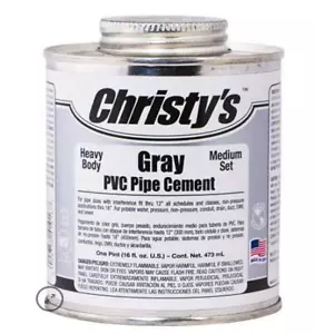 Christy RHBGLVPT Gray Heavy PVC Cement Pint Low, 16 fl. oz. - Picture 1 of 1