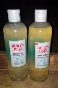 2 Burts Bees Micellar Cleansing Water 3 in 1 Makeup Remover Cleanser - Picture 1 of 4