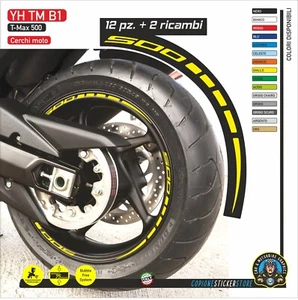 Adesivi cerchi compatibili Yamaha Tmax 500 fasce ruote TM B1 - Foto 1 di 1