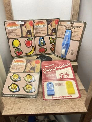Imanes de nevera vintage MCM retro años 70 porta notas temporizador de huevos Top Poppers  Foto 1 de 4