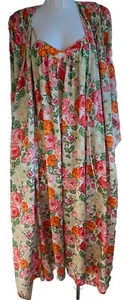 Vintage Mary McFadden Peignoir Set Floral Multicolor Nachthemd Morgenmantel Petite - Bild 1 von 12