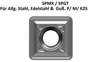 10x Bohrplatten (SPGT)  SPMX 050204-ND350 Universal SORTE für Wendeplattenbohrer - Picture 1 of 1