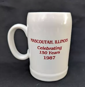 1837-1987 Taza de piedra de cerveza MASCOUTAH ILLINOIS 150 AÑOS SESQUISENTENARIO - Imagen 1 de 2