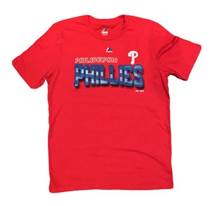 PHILADELPHIA PHILLIES T-SHIRT MLB BASEBALL MAJESTIC  YOUTH XL(14-16) RED - Picture 1 of 3