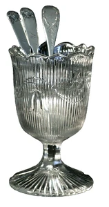 eapg SPOONER, Bellflower, Single Vine, Clear Flint Glass, Scalloped, c1850, 5.5t - Picture 1 of 8