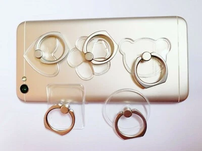 Soporte giratorio 360 para anillo de dedo para teléfono celular agarre transparente simple/de moda Foto 1 de 4