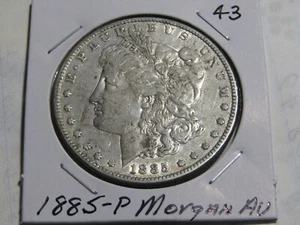 1885-P Morgan Silver $1 Dollar #43 - AU - Picture 1 of 2