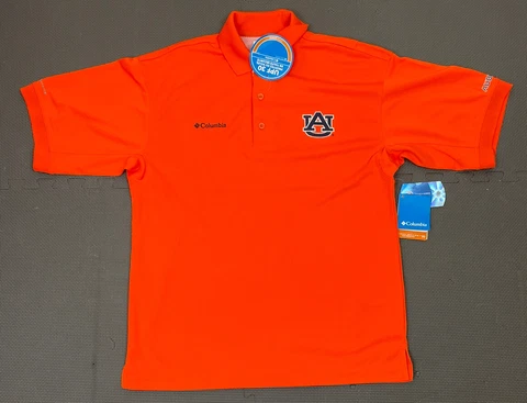 Auburn Tigers Polo Shirt Adult S Small  Columbia PFG Outdoors War Eagle Fishing Cover