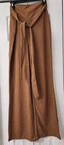 HYFVE Womens High Rise rust, self tie, Pull on, wide leg Pants Size L, NWT (40) - Picture 1 of 4