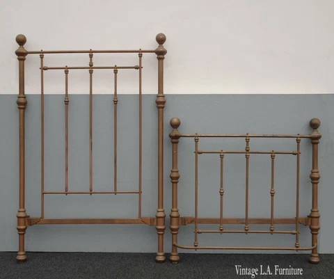Vintage French Style Brass Twin Headboard and Footboard by Barcalo & Boll Mfg Cover