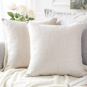 Cushion Covers Set of 2 Linen Decorative Square Pillowcases Pillow Covers 60X60C - Picture 1 of 10
