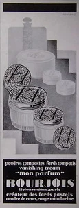 WERBUNG 1928 MON PARFUM BOURJOIS PUDER FARDS COMPACT VANISHING CREAM PARIS - Bild 1 von 1