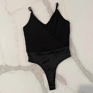 Zara NWT Pleated Draped Plunge Bodysuit Womens XS Spaghetti Straps Back Buttons - Picture 1 of 10