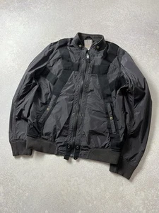 Vintage Diesel Moto Stripe AK-47 Nylon Avant Garde Y2K Bomber Jacket Size L - Picture 1 of 8