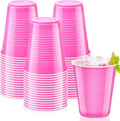 50 Count Pink Party Cups 18 Ounce Disposable Plastic Cups for Wedding Birthday P - Image 1 of 4