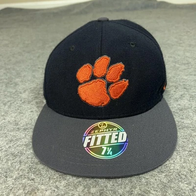 Clemson Tigers Hat Cap Fitted Mens 7 1/4 Black Gray NCAA College Football Zephyr - Image 1 of 4