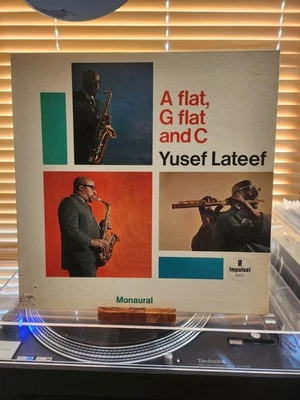 Yusef Lateef, A Flat G Flat And C, 1966 1st Impulse Mono, Van Gelder, VG+/VG - Image 1 of 4
