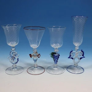 Murano venezianisches italienisches Kunstglas - 4 kleine Gläser Kelche - 5 und 6 cm - Bild 1 von 5