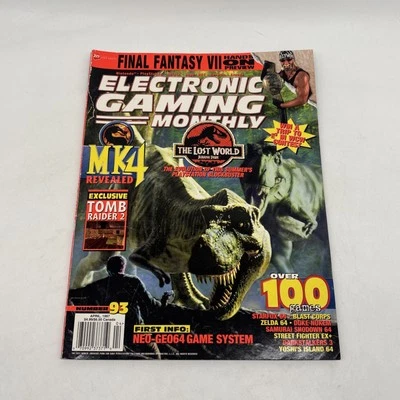 April 1997 ELECTRONIC GAMING MONTHLY #93 Jurassic Park MK4 W/ Cards! - Image 1 of 4