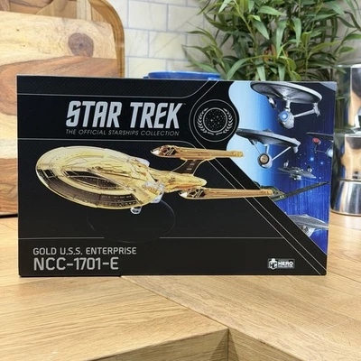 Star Trek Enterprise NCC-1701-E chapado en oro XL nuevo y sin abrir por Eaglemoss Foto 1 de 4