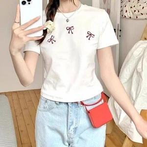 Everyday Apparel Bow Print Top Brand New Condition Moderate Elasticity - Picture 1 of 16