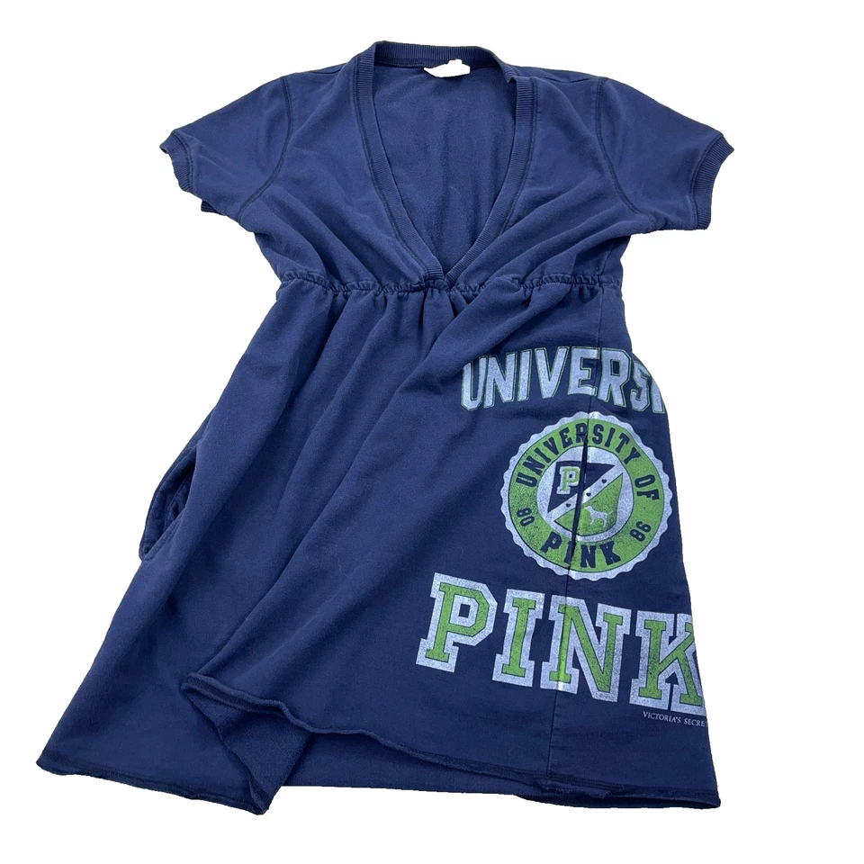 Vestido sudadera vintage Y2K Victoria Secret University of Pink para mujer grande azul Foto 1 de 4