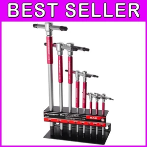 T-Handle Hex Allen Key Wrench Set w/ Speed Sleeves, 8 Pc SAE - Picture 1 of 7