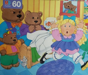 Vintage MB Storybook Puzzle Goldilocks & the Three Bears - Picture 1 of 2