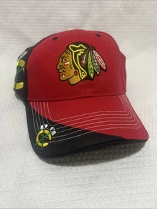 Vintage Chicago Blackhawks Hat Cap NHL Hockey Embroidered One Size Adjustable - Picture 1 of 6