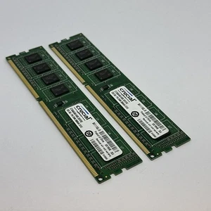 Crucial By Micron 2GB x2 4GB CT25664BA160B 240 Pin DIMM DDR3 TESTED WORKING - Picture 1 of 4