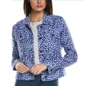 TOMMY BAHAMA Lagoon Leopard 100% Linen Jacket In Island Navy Small Casual - Picture 1 of 8