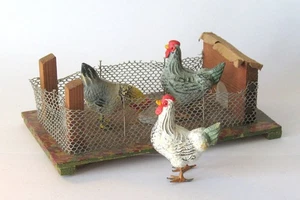 Antigua casa de muñecas de arte popular de vacaciones Putz Erzgebirge para pollos y bolígrafos alemanes - Imagen 1 de 7