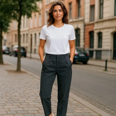 Винтажные женские брюки Ralph Lauren Purple Label 28x31 Цвет серый Фланель Шерсть гуркхов Размер США - Изображение 1 из 4