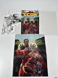 Icon #1 Signed By Dwayne McDuffie NO COA 1993 W/ Promo & Posters - Picture 1 of 12