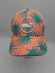 Gorra de camionero Vineyard Vines Snapback melocotón con hojas de palma verde verano - Imagen 1 de 10