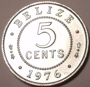 Gem Uncirculated Belize 1976 5 Cents~Fantastic~Queen Elizabeth II~Free Shipping - Picture 1 of 2