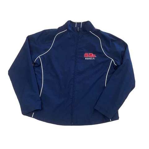 Ole Miss University Full  Zip Up Windbreaker Lined Jacket Womans size Medium Cover