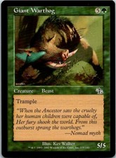 Giant Warthog Magic The Gathering Judgement Card Light Play