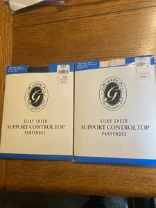 2 Goody's Silky Sheer Support Control Top Pantyhose - Size B Black & Bone - New - Picture 1 of 11