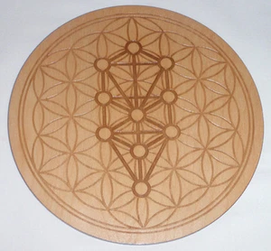 TREE OF LIFE - KABBALAH Crystal Grid Plate Sacred Geometry Metaphysical 6" - Picture 1 of 1