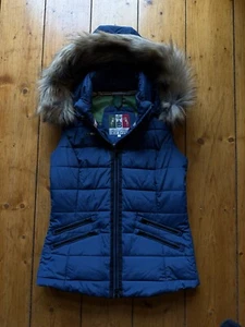 Iris Bayer Weste 72 (36) Reitjacke Blau mit Fell - Bild 1 von 9