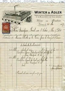 Autriche - Vienne - Belle Entête Secteur de la Bijouterie du 28/05/1907 - Picture 1 of 1
